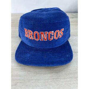 Vintage New Era Pro Design Dupont Denver Broncos Corduroy Snapback Hat USA Made